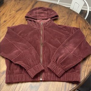 American Eagle 
Women’s Corduroy Zipper Hooded Jacket